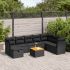 Set mobilier de grădină cu perne, 9 piese, negru, poliratan GartenMobel Dekor