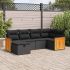 Set mobilier de grădină cu perne, 6 piese, negru, poliratan GartenMobel Dekor