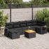 Set mobilier de grădină cu perne, 8 piese, negru, poliratan GartenMobel Dekor