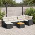 Set mobilier de grădină cu perne, 8 piese, negru, poliratan GartenMobel Dekor