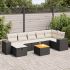 Set mobilier de grădină cu perne, 8 piese, negru, poliratan GartenMobel Dekor