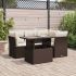 Set mobilier de grădină cu perne, 5 piese, negru, poliratan GartenMobel Dekor