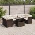 Set mobilier de grădină cu perne, 8 piese, negru, poliratan GartenMobel Dekor