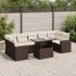 Set mobilier de grădină cu perne, 8 piese, negru, poliratan GartenMobel Dekor