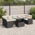 Set mobilier de grădină cu perne, 8 piese, negru, poliratan GartenMobel Dekor