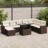 Set mobilier de grădină cu perne, 9 piese, negru, poliratan GartenMobel Dekor