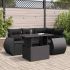 Set mobilier de grădină cu perne, 5 piese, negru, poliratan GartenMobel Dekor