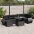 Set mobilier de grădină cu perne, 8 piese, negru, poliratan GartenMobel Dekor