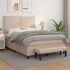 Pat box spring cu saltea, gri, 140x200 cm, piele ecologică GartenMobel Dekor