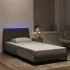 Cadru de pat cu lumini LED, gri închis, 100x200 cm, catifea GartenMobel Dekor