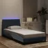 Cadru de pat cu lumini LED, gri închis, 160x200 cm, catifea GartenMobel Dekor