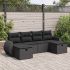 Set mobilier de grădină cu perne, 6 piese, negru, poliratan GartenMobel Dekor