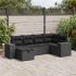 Set mobilier de grădină cu perne, 6 piese, negru, poliratan GartenMobel Dekor