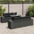 Set canapele de grădină cu perne, 7 piese, negru, poliratan GartenMobel Dekor