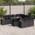 Set mobilier de grădină cu perne, 9 piese, negru, poliratan GartenMobel Dekor