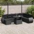 Set mobilier de grădină cu perne, 9 piese, negru, poliratan GartenMobel Dekor
