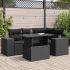 Set mobilier de grădină cu perne, 5 piese, negru, poliratan GartenMobel Dekor