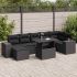 Set mobilier de grădină cu perne, 8 piese, negru, poliratan GartenMobel Dekor