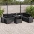 Set mobilier de grădină cu perne, 9 piese, negru, poliratan GartenMobel Dekor