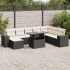 Set mobilier de grădină cu perne, 9 piese, negru, poliratan GartenMobel Dekor