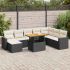 Set mobilier de grădină cu perne, 9 piese, negru, poliratan GartenMobel Dekor