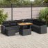 Set mobilier de grădină cu perne, 9 piese, negru, poliratan GartenMobel Dekor