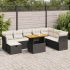 Set mobilier grădină perne 9 piese negru poliratan/lemn acacia GartenMobel Dekor