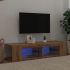 Comodă TV cu lumini LED, alb, 135x39x30 cm GartenMobel Dekor
