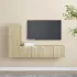 Set dulapuri TV, 3 piese, stejar fumuriu, lemn prelucrat GartenMobel Dekor
