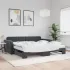 Pat de zi cu extensie și saltele, gri închis 90x200 cm catifea GartenMobel Dekor