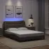 Cadru de pat lumini LED, alb/negru, 140x190 cm, piele ecologică GartenMobel Dekor