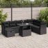 Set mobilier de grădină cu perne, 9 piese, negru, poliratan GartenMobel Dekor