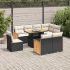 Set mobilier grădină perne 9 piese negru poliratan/lemn acacia GartenMobel Dekor