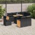 Set mobilier grădină perne 9 piese negru poliratan/lemn acacia GartenMobel Dekor