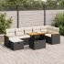 Set mobilier de grădină cu perne, 5 piese, negru, poliratan GartenMobel Dekor