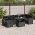 Set mobilier de grădină cu perne, 8 piese, negru, poliratan GartenMobel Dekor