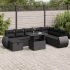 Set mobilier de grădină cu perne, 9 piese, negru, poliratan GartenMobel Dekor