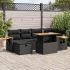 Set mobilier de grădină cu perne, 8 piese, negru, poliratan GartenMobel Dekor