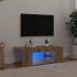 Comodă TV cu lumini LED, negru, 90x39x30 cm GartenMobel Dekor