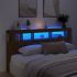 Tăblie de pat cu LED, negru, 200x18,5x103,5 cm, lemn prelucrat GartenMobel Dekor