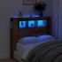 Tăblie de pat cu LED, negru, 120x18,5x103,5 cm, lemn GartenMobel Dekor