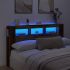 Tăblie de pat cu LED, negru, 180x18,5x103,5 cm, lemn GartenMobel Dekor
