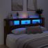 Tăblie de pat cu LED, negru, 200x18,5x103,5 cm, lemn prelucrat GartenMobel Dekor