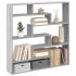 Raft cubic perete cu 7 compartimente gri beton lemn prelucrat GartenMobel Dekor