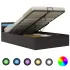Cadru pat hidraulic ladă cu LED negru 120x200cm piele ecologică  GartenMobel Dekor