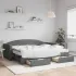 Pat de zi cu extensie și sertare, gri închis, 100x200 cm textil GartenMobel Dekor