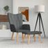 Scaun de relaxare cu taburet, gri deschis, material textil GartenMobel Dekor