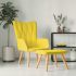 Scaun de relaxare cu taburet, gri deschis, material textil GartenMobel Dekor