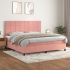 Pat box spring cu saltea, gri închis, 200x200 cm, catifea GartenMobel Dekor