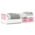 Pat de zi cu 5 sertare fără saltea „IRUN” alb și roz 90x200 cm GartenMobel Dekor